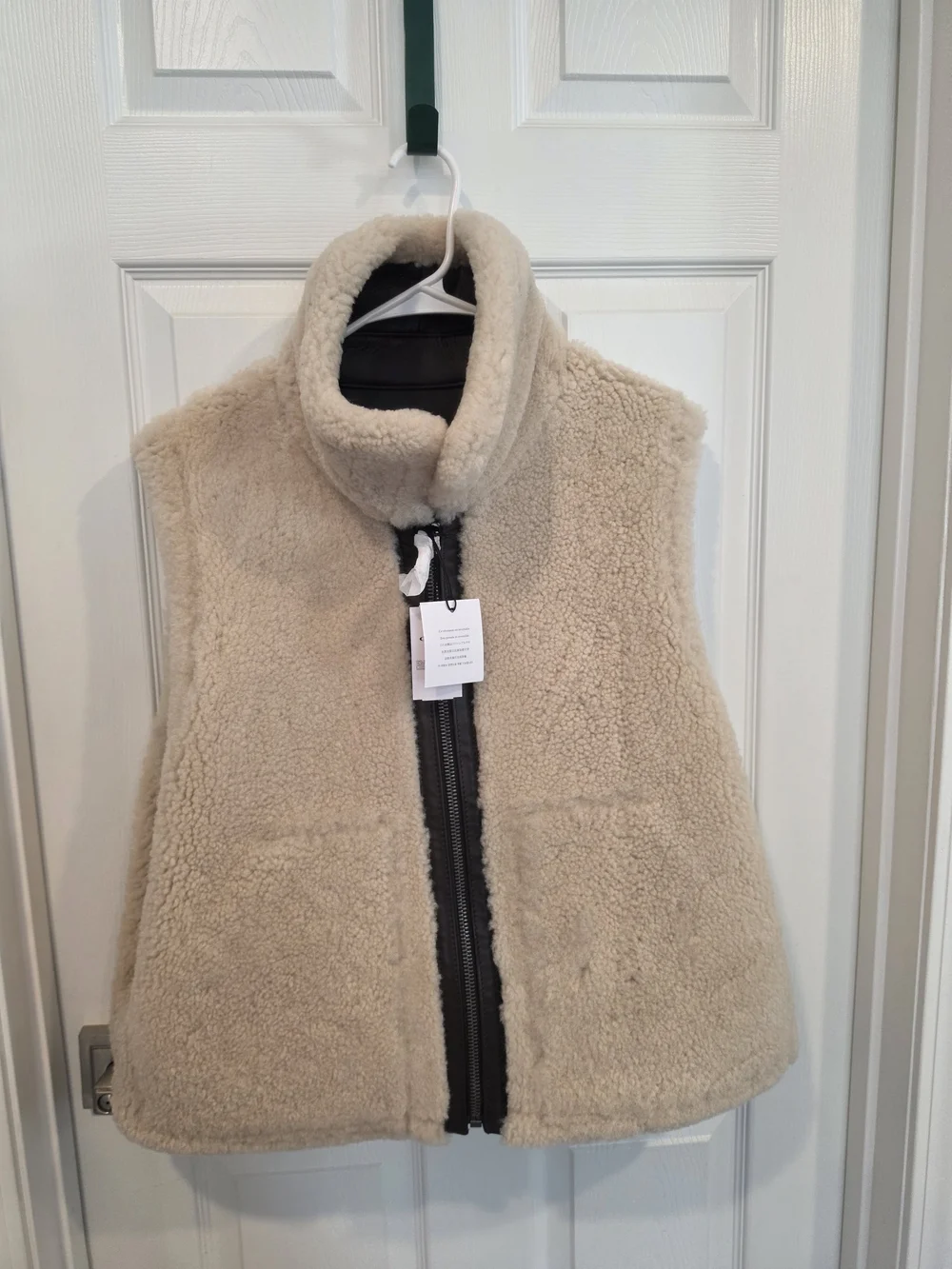 NWT Reversible Coach Brown Leather And Shearling Vest Sizes-M &L
